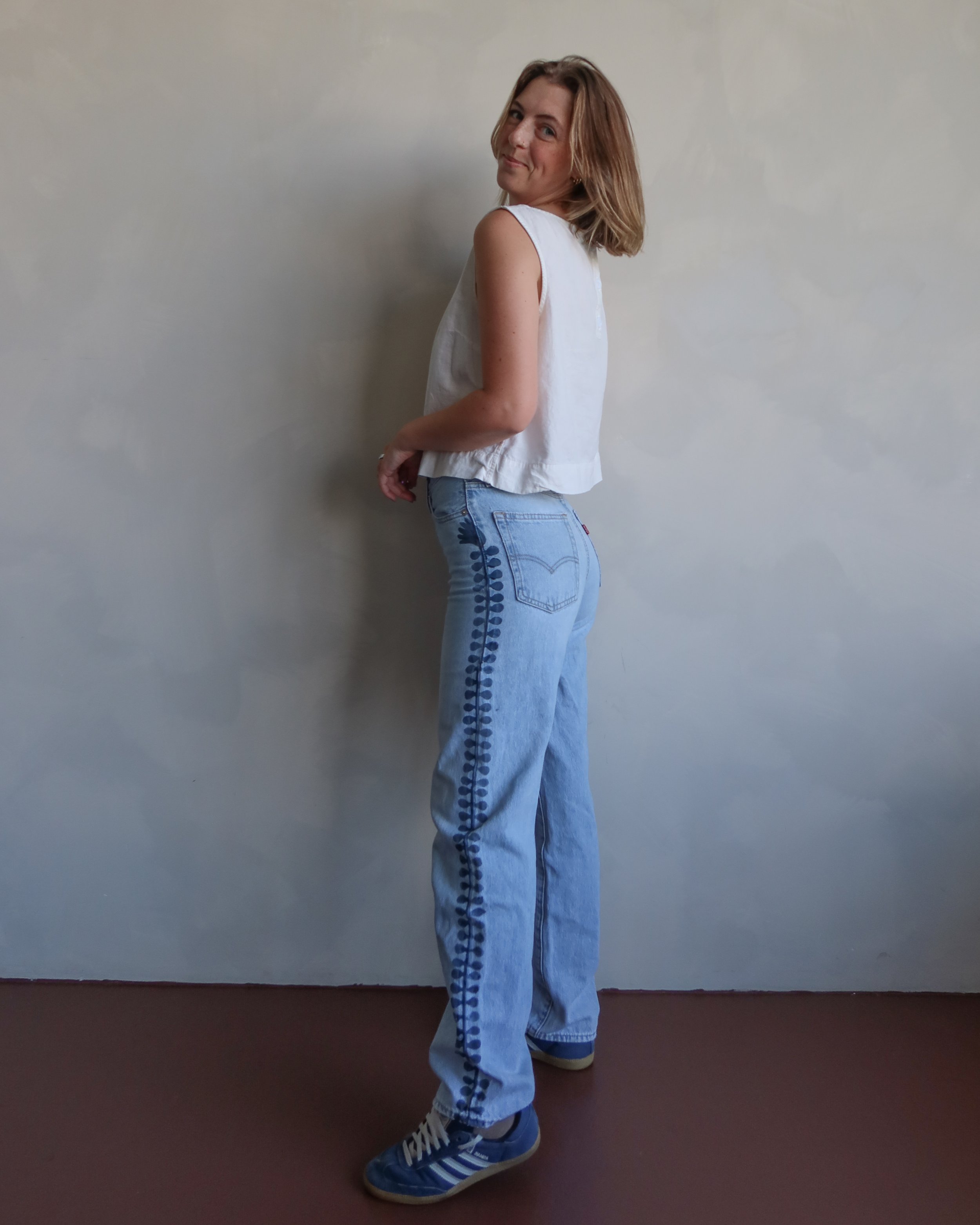 Garden Printed Levi's 501 Jeans (W30 L29) — reMade By Meg